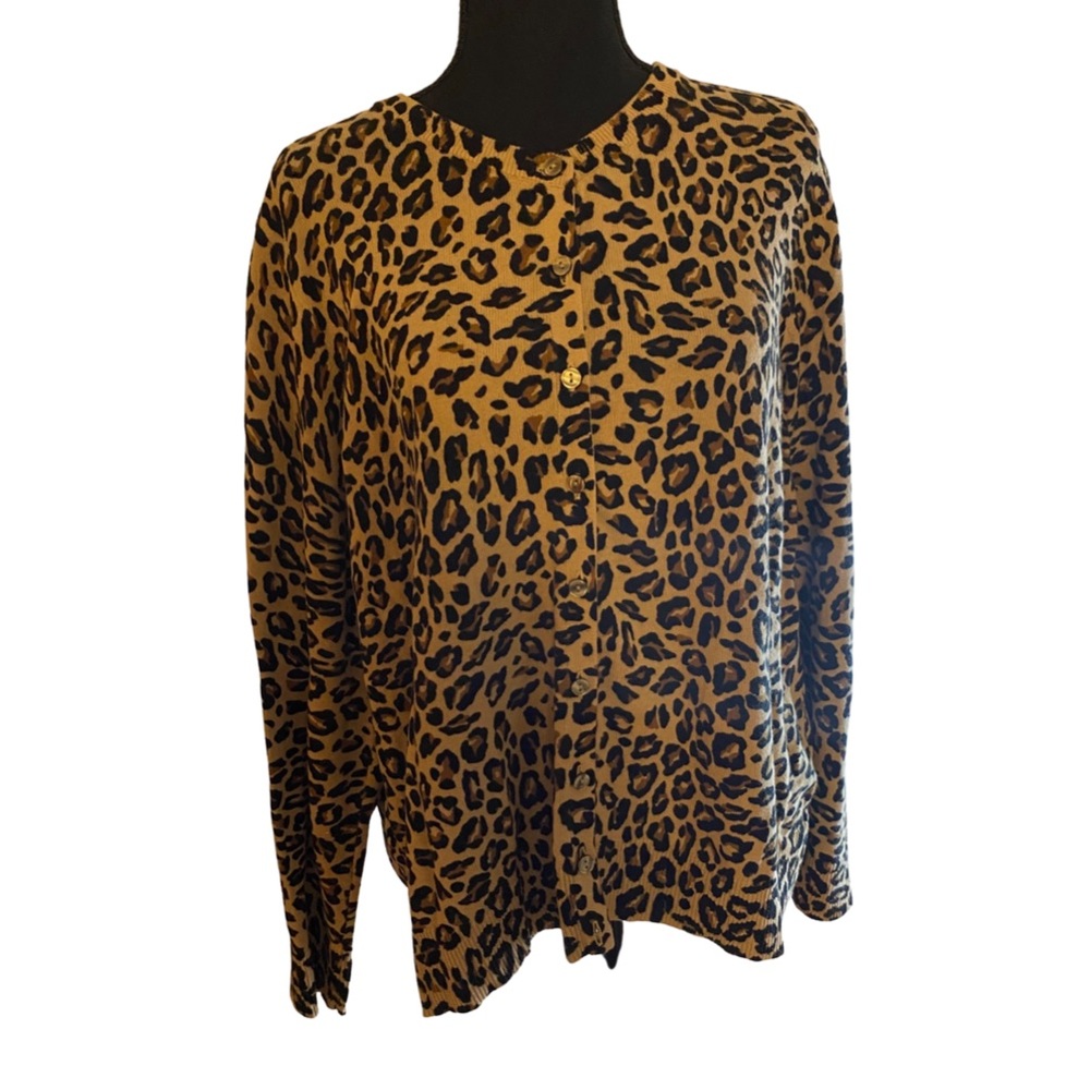 Croft & Barrow leopard cardigan size PXL